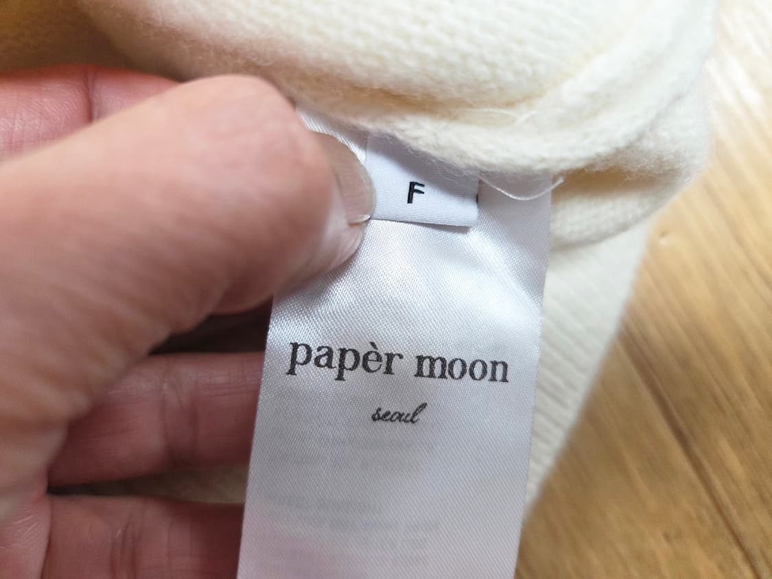 페이퍼문(PAPER MOON) 캐시울 셔츠소매 니트 프리사이즈 새상품 상품이미지6