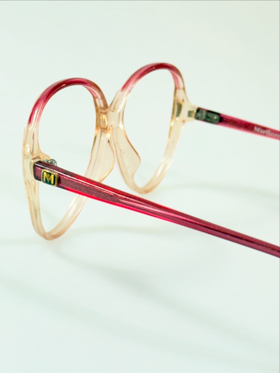80s 프랑스제 MARLBORO 그라디언트 오버프레임 뿔테 빈티지 안경 상품이미지4