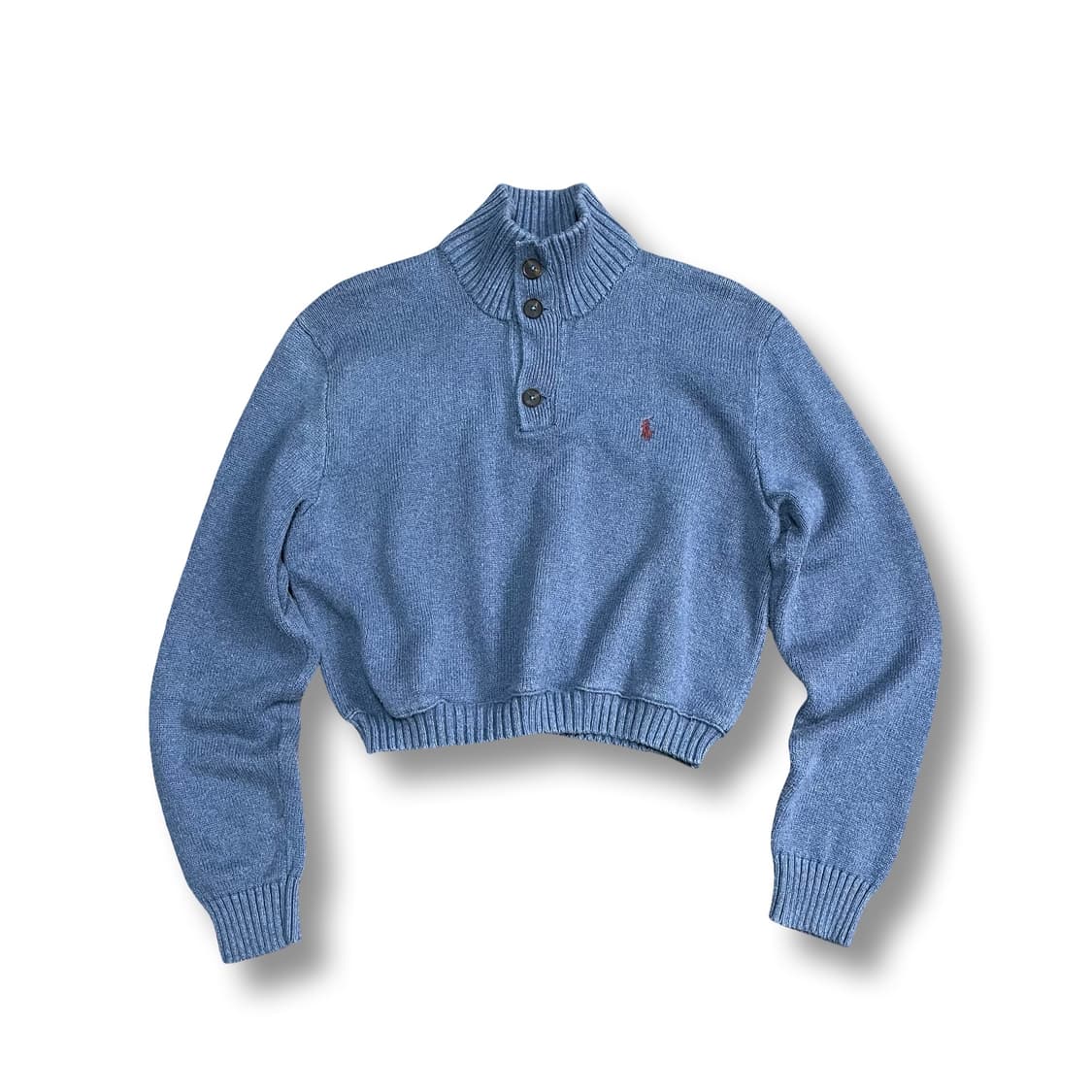 [M] 폴로 랄프로렌 커스텀 크롭 니트 블루 상품이미지1