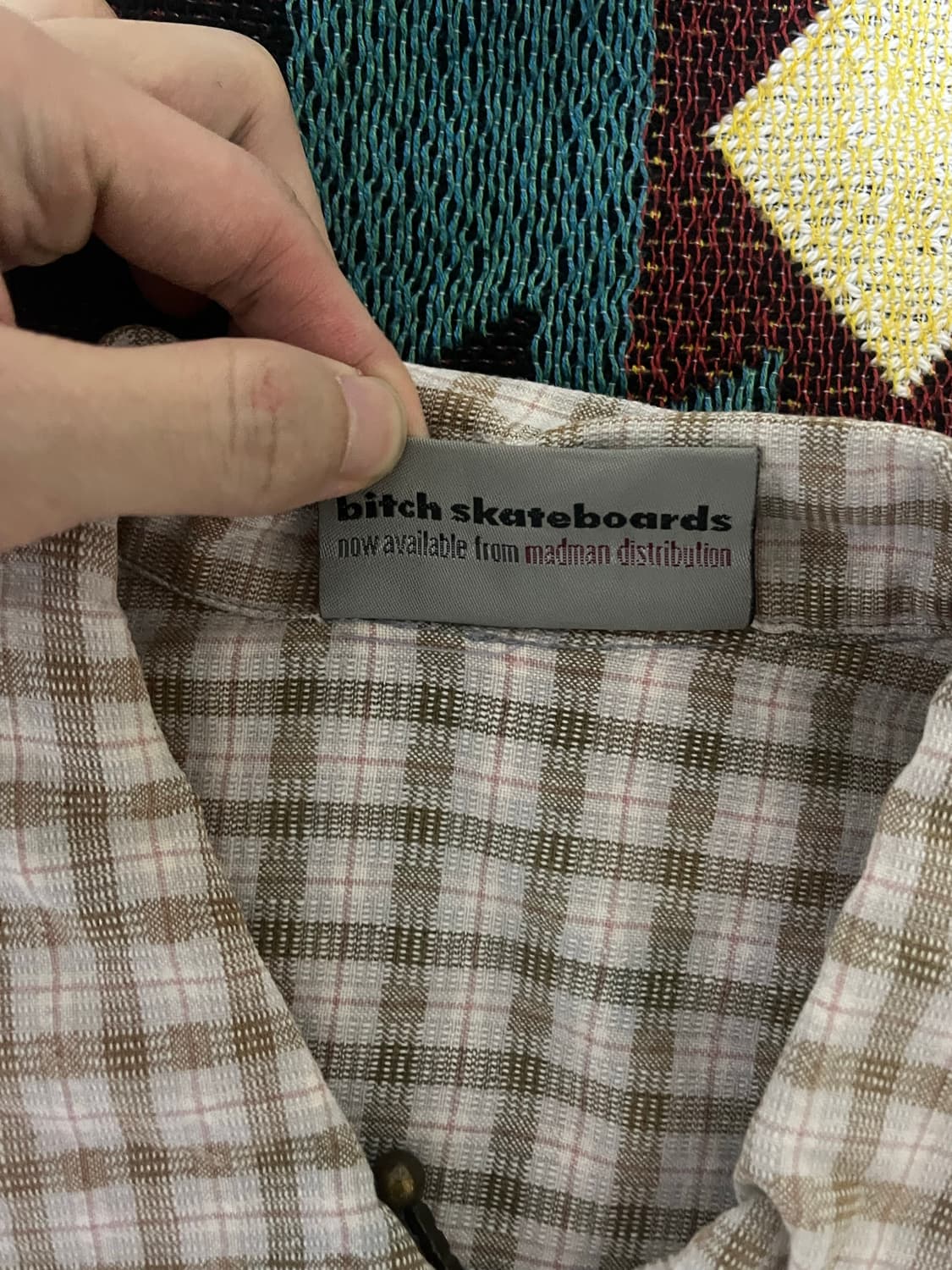90s bitch skateboards 체크 집업 셔츠 상품이미지4