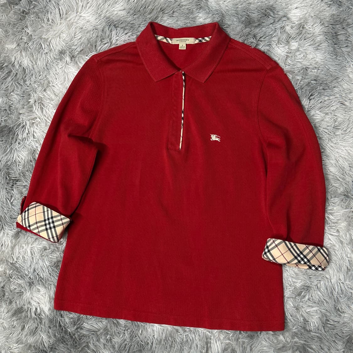 버버리 정품 레드 폴로티셔츠  상품이미지1