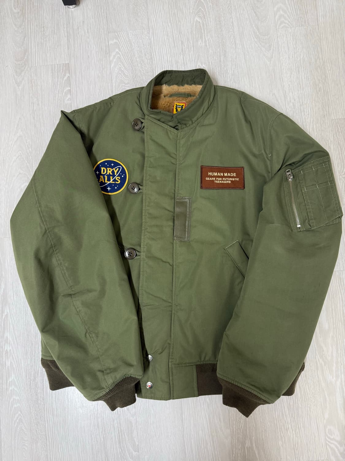 휴먼메이드 베어 플라이트 자켓 올리브 드랩 XL size 상품이미지3