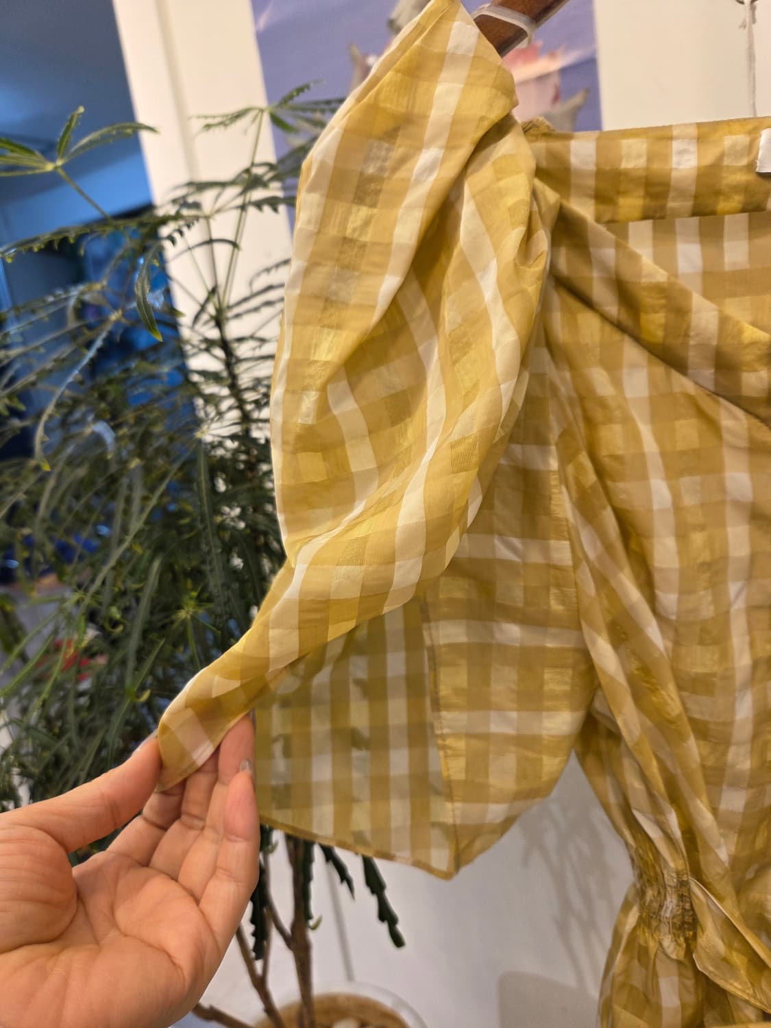 미샤 체크 블라우스 상품이미지2