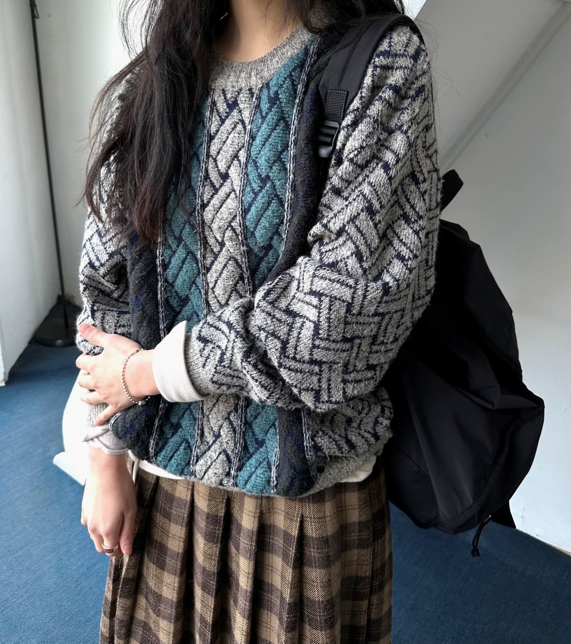 Dry fabric design pattern knit P/O 상품이미지8