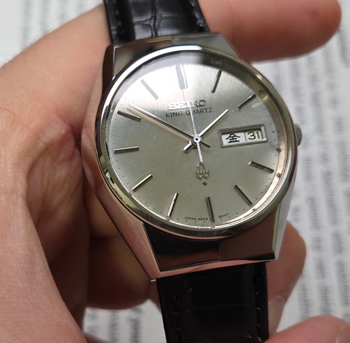 레어] 빈티지 세이코 킹쿼츠 오리지널 실버판 한자 데이데이트  상품이미지3