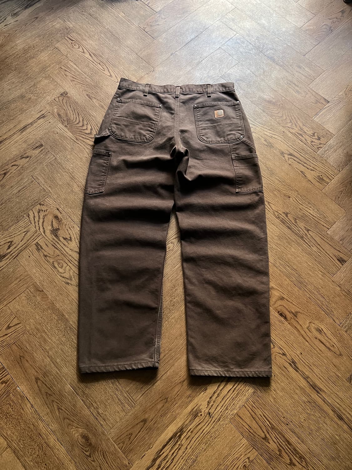 [34]칼하트 USA 빈티지 페인팅 다크브라운 더블니 워크 팬츠 상품이미지7