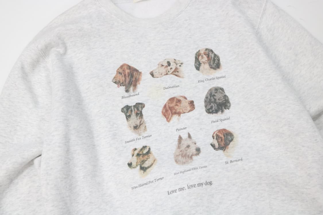 프릭스토어 빈티지 도그 일러스트 오버사이즈 맨투맨 상품이미지4