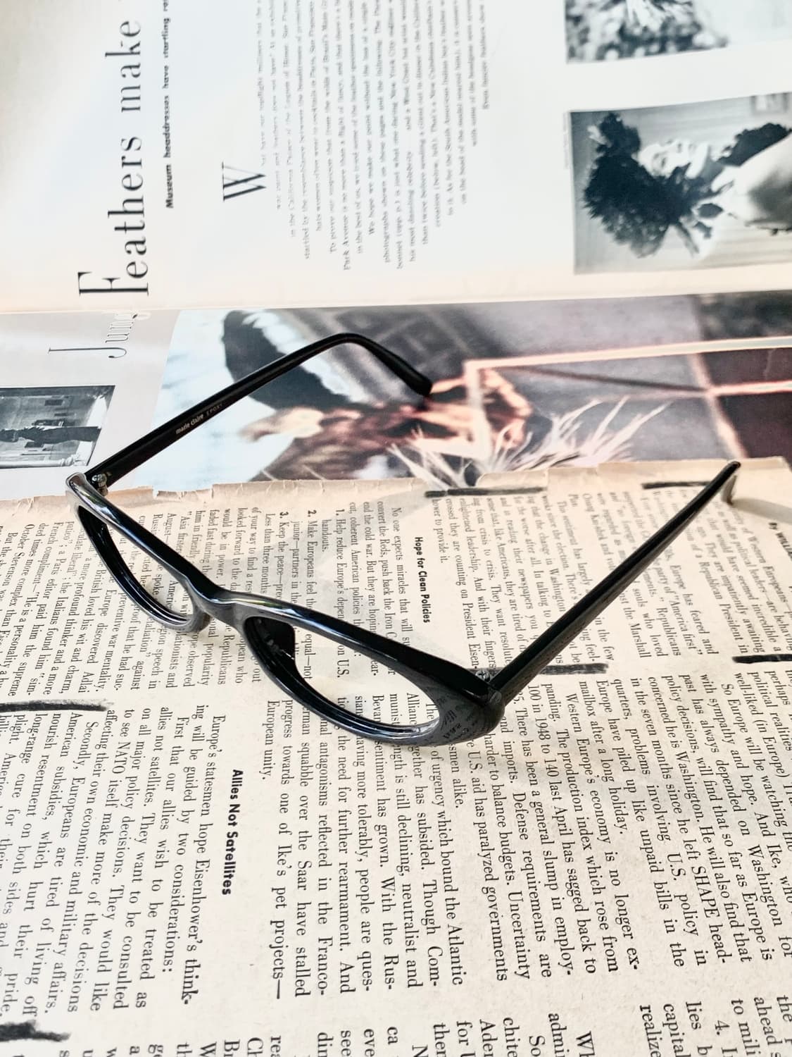 [픽키-624] 블랙 캣아이 뿔테 안경 데드스탁 프레임 빈티지 상품이미지6