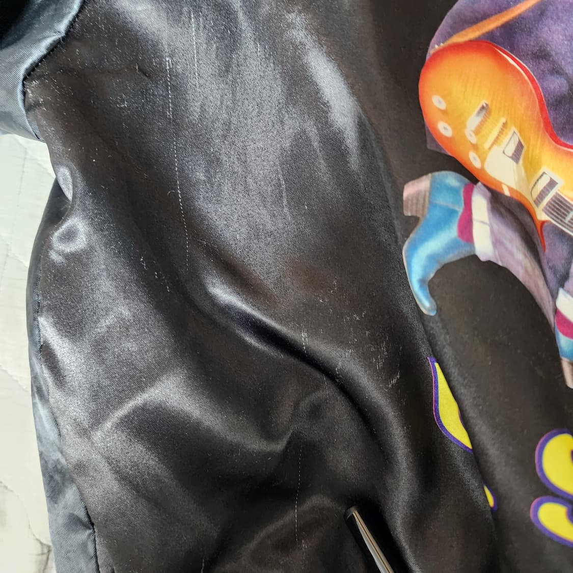 [XL] 90s 빈티지 카멜 프로모 봄버 새틴 자켓, 스카쟌 상품이미지3