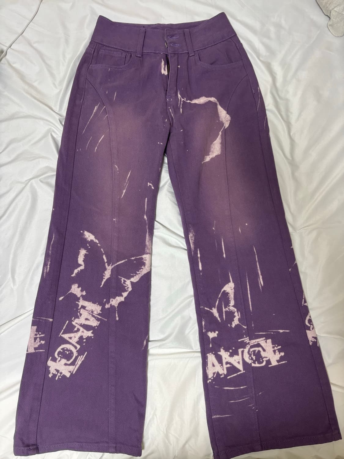 팬시클럽 데님 팬츠 보라 상품이미지3