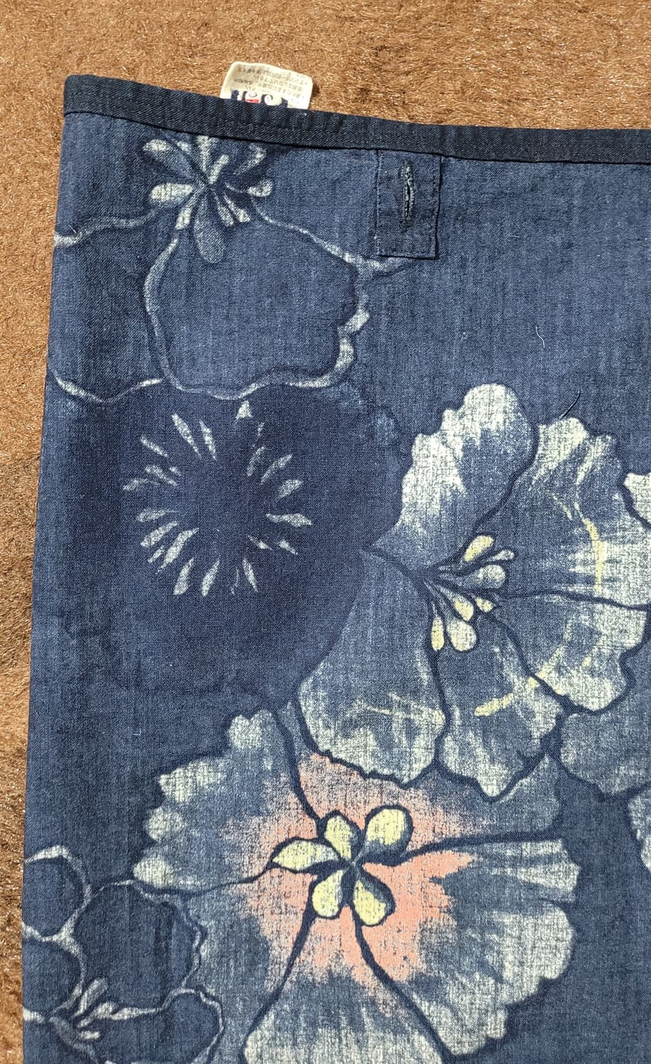 일본 빈티지 꽃무늬 나염 리버시블(양면)  앞치마 상품이미지5