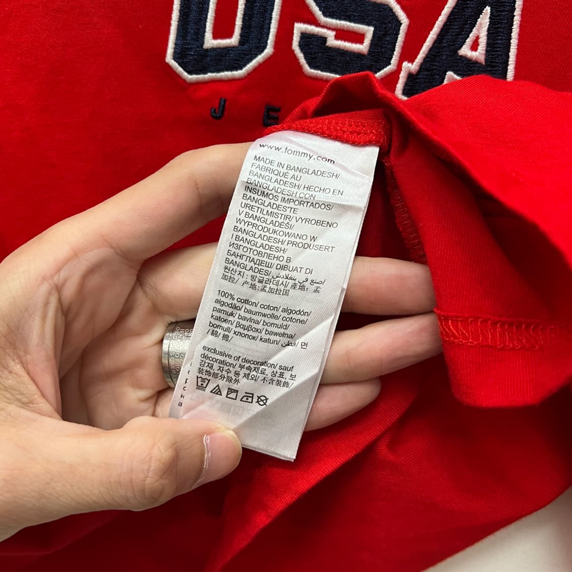 타미 진스 USA 오버사이즈 크롭 긴팔티 M 상품이미지5