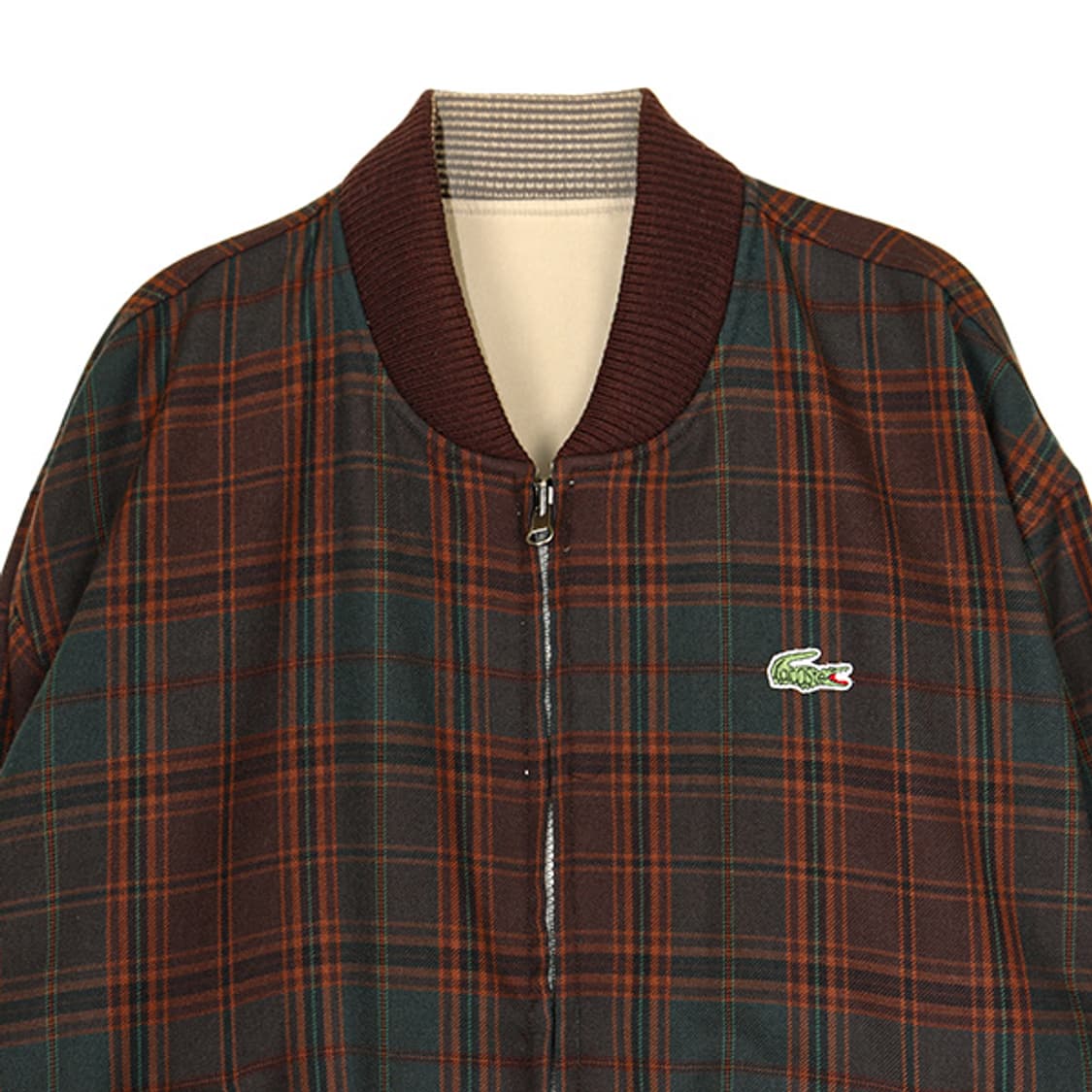 라코스테 90s 타탄 리버시블 봄버 자켓 (M) 상품이미지3