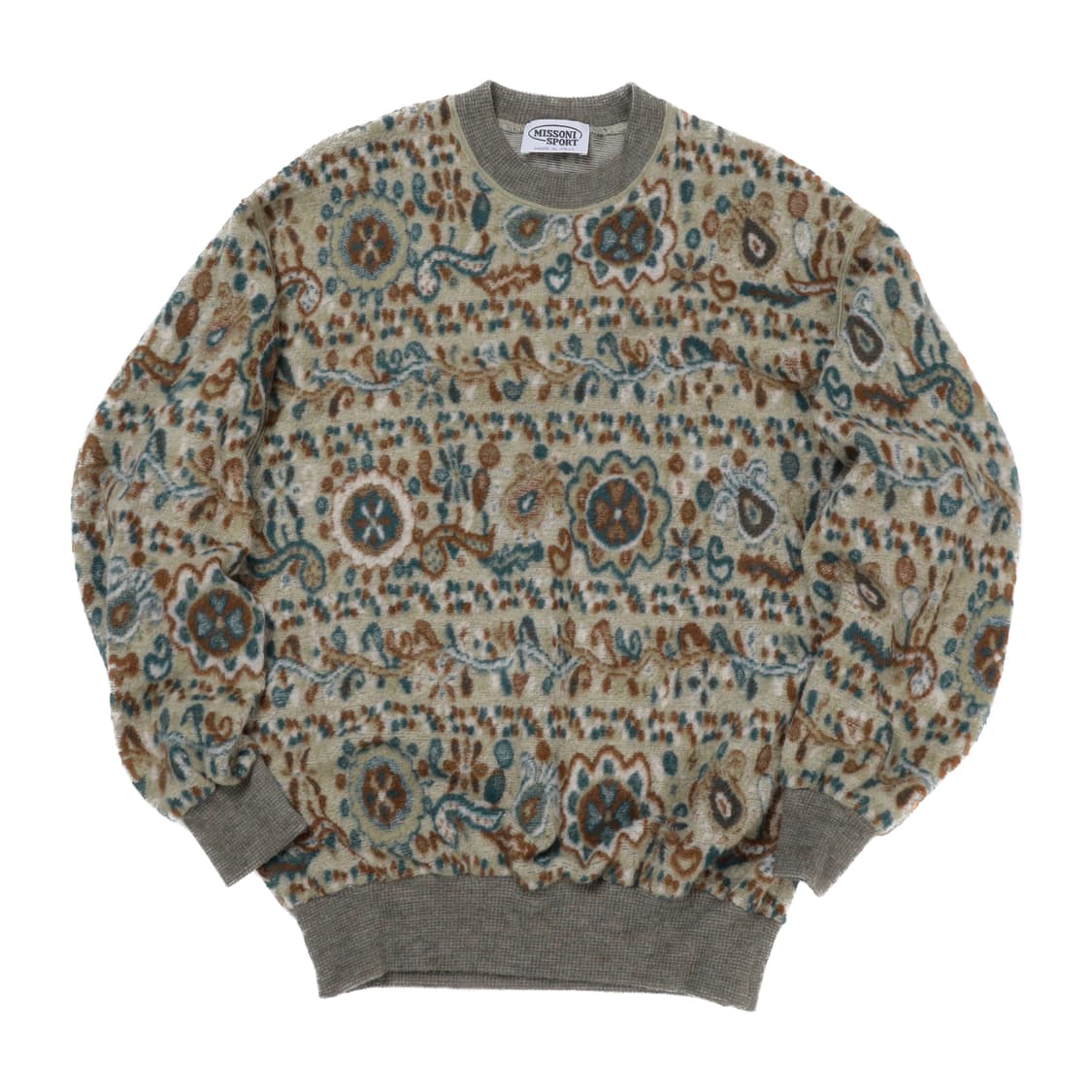 미쏘니 라운드넥 패턴 플리스 롱슬리브 상품이미지1