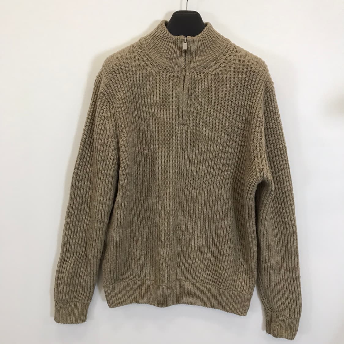 지리 베이지브라운 하프집업 니트 [XL] 상품이미지1