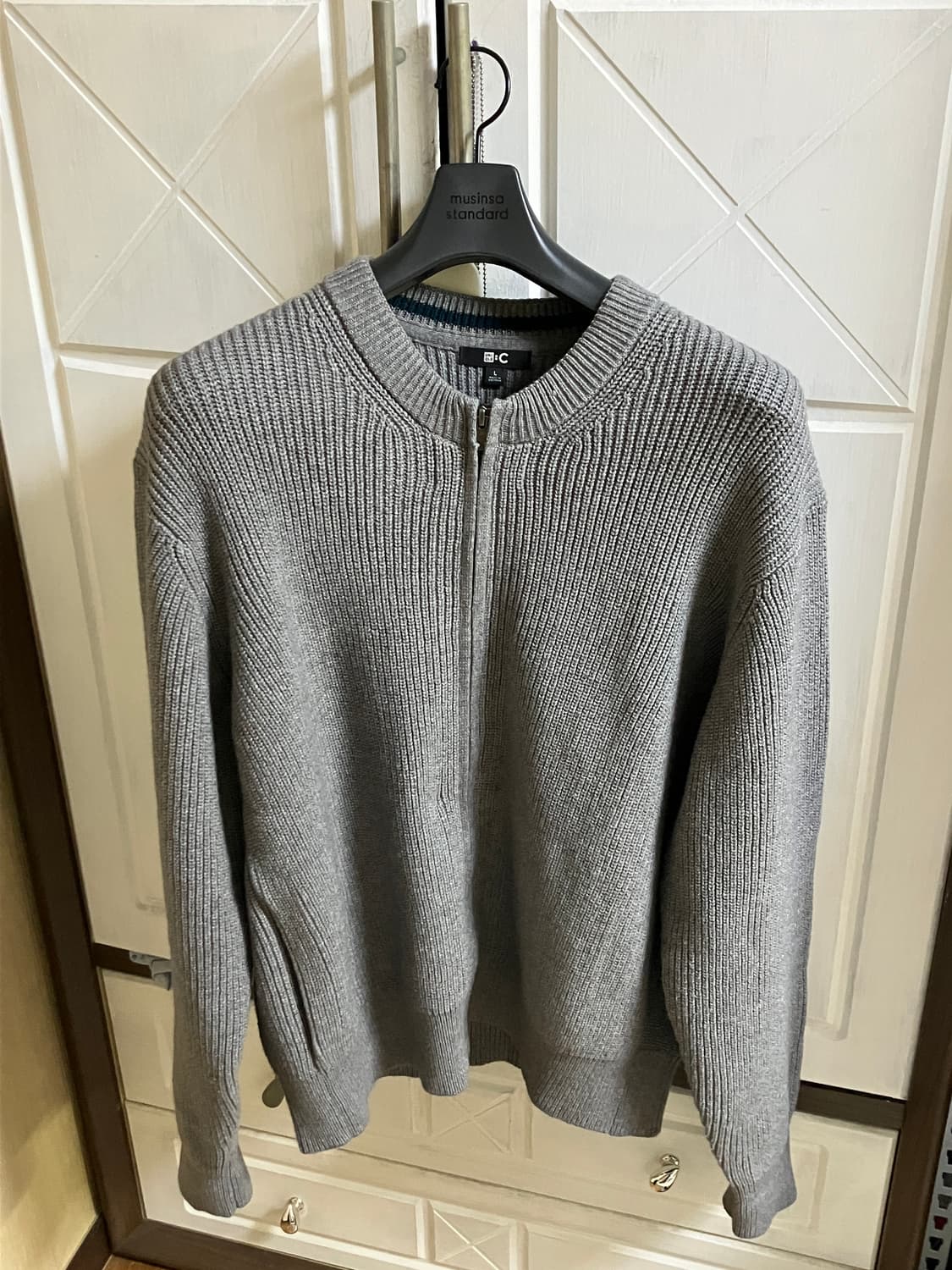 유니클로 크루넥풀집 가디건 L 상품이미지1