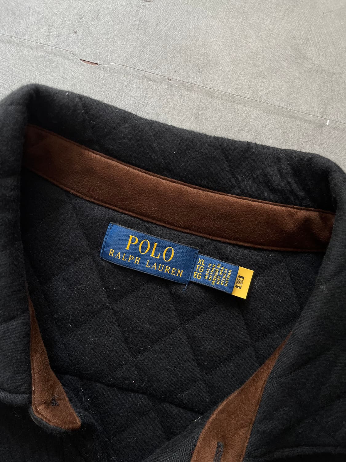 Polo 폴로 랄프로렌 QR라벨 블랙 퀼팅 셔츠 자켓 상품이미지4