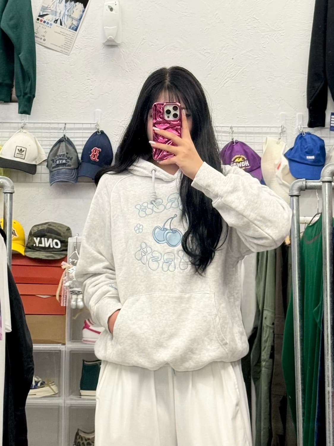 키르시 라이트 그레이 블루체리 후드티 XL 추천 상품이미지1