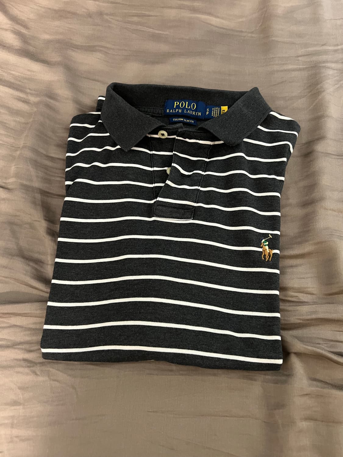폴로 랄프로렌 줄무늬 차콜 카라티 s 상품이미지1