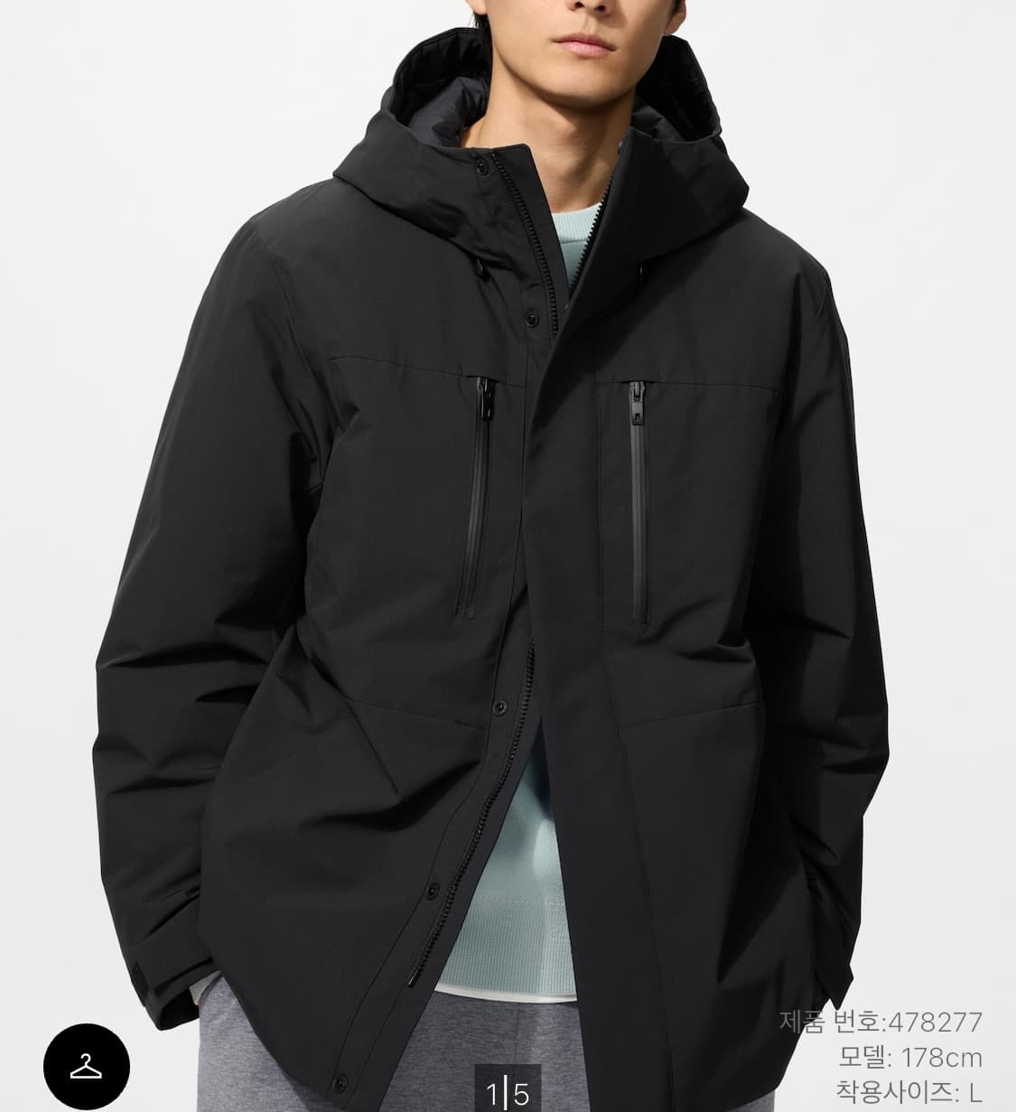 [L] 유니클로 하이브리드다운 파카 패딩 상품이미지2