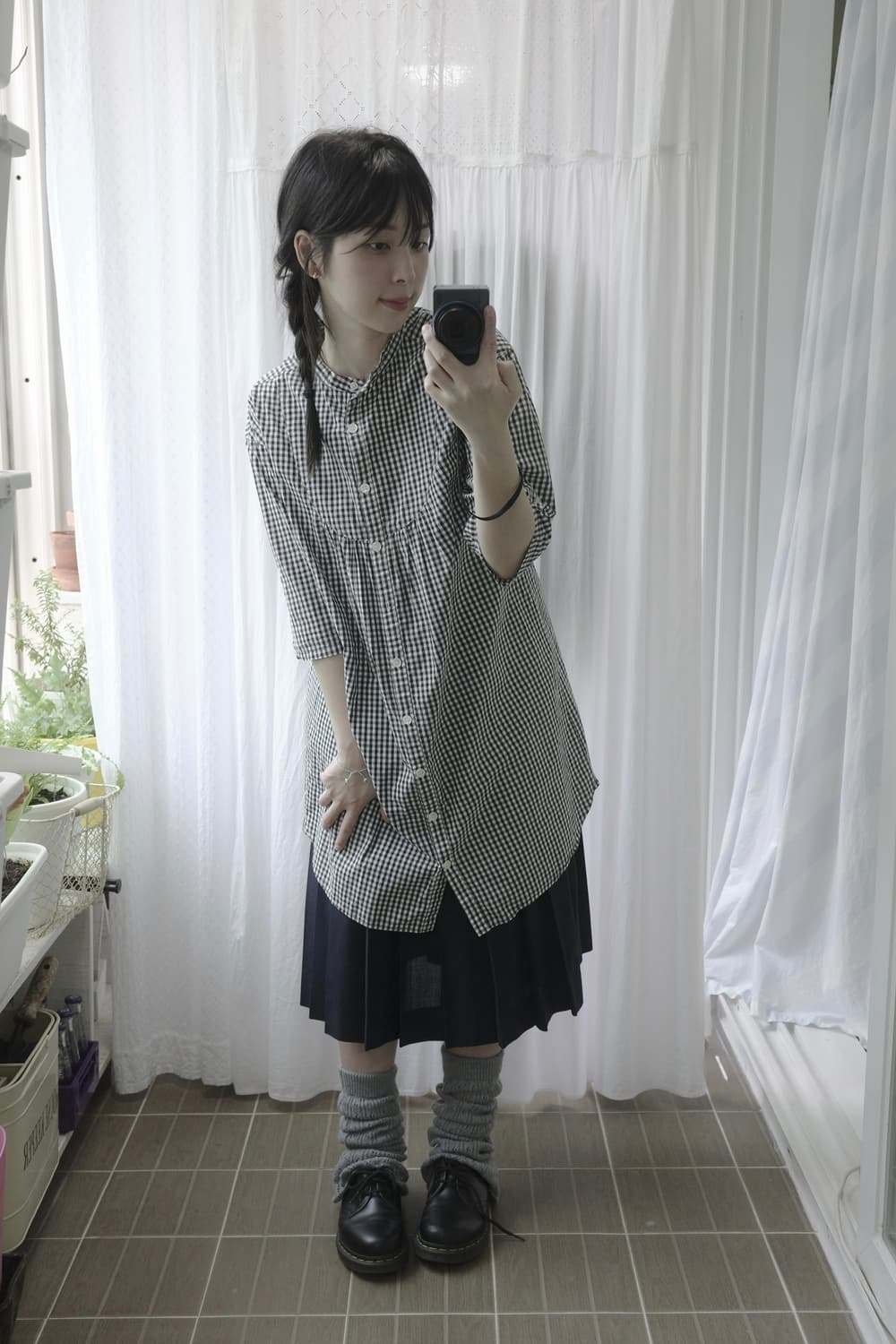 Checked midi dress 상품이미지5