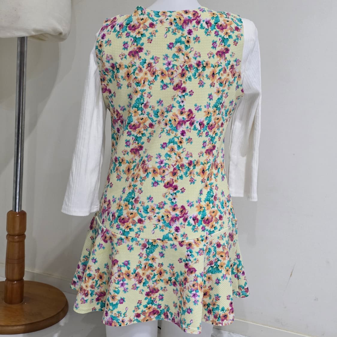 일본빈티지 모리걸 코디세트)ingni 골지티 로맨틱 꽃무늬 레이스원피스 상품이미지4