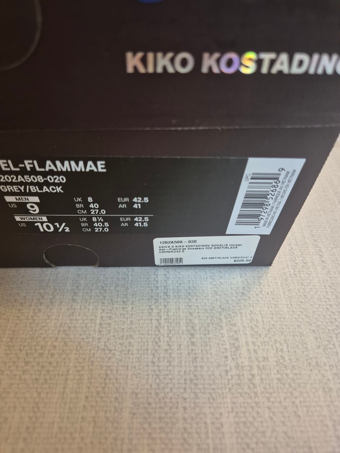 아식스 x 키코 코스타디노브 젤 플라메 그레이 블랙 상품이미지8