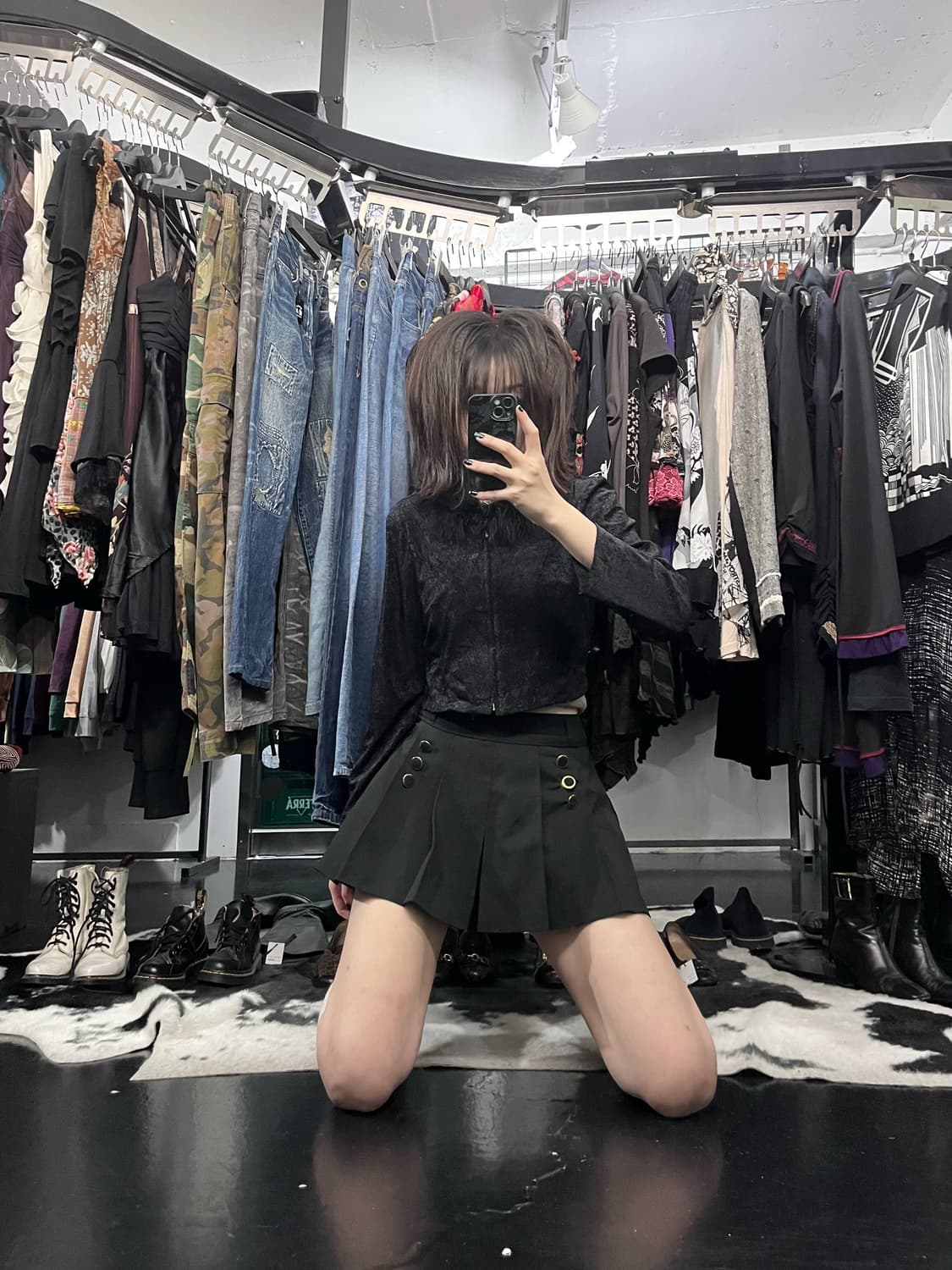 넥카라 퍼 크롭 자켓 상품이미지1