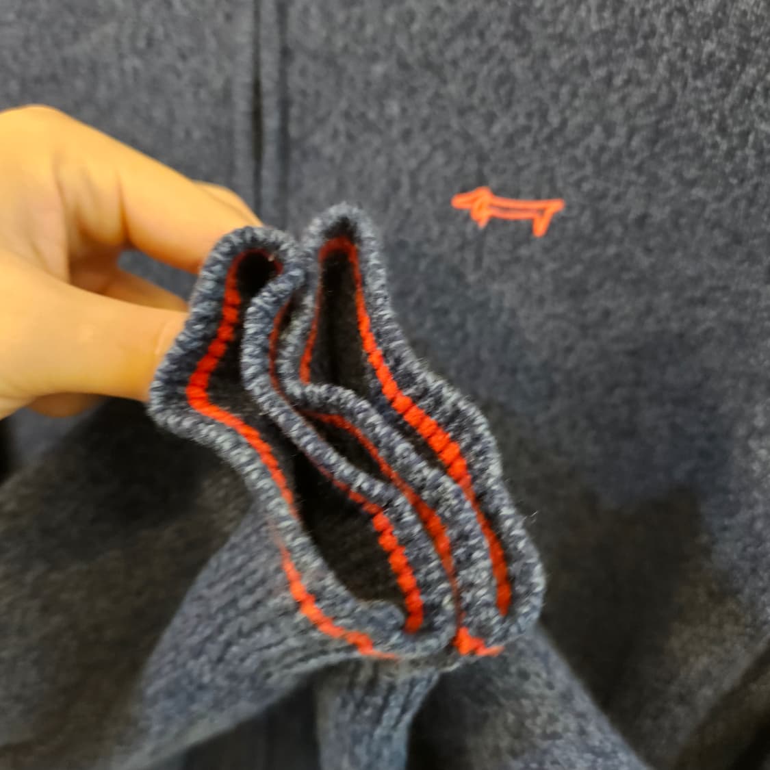 100(L)루이까스텔 네이비 집업 니트 가디건 상품이미지4