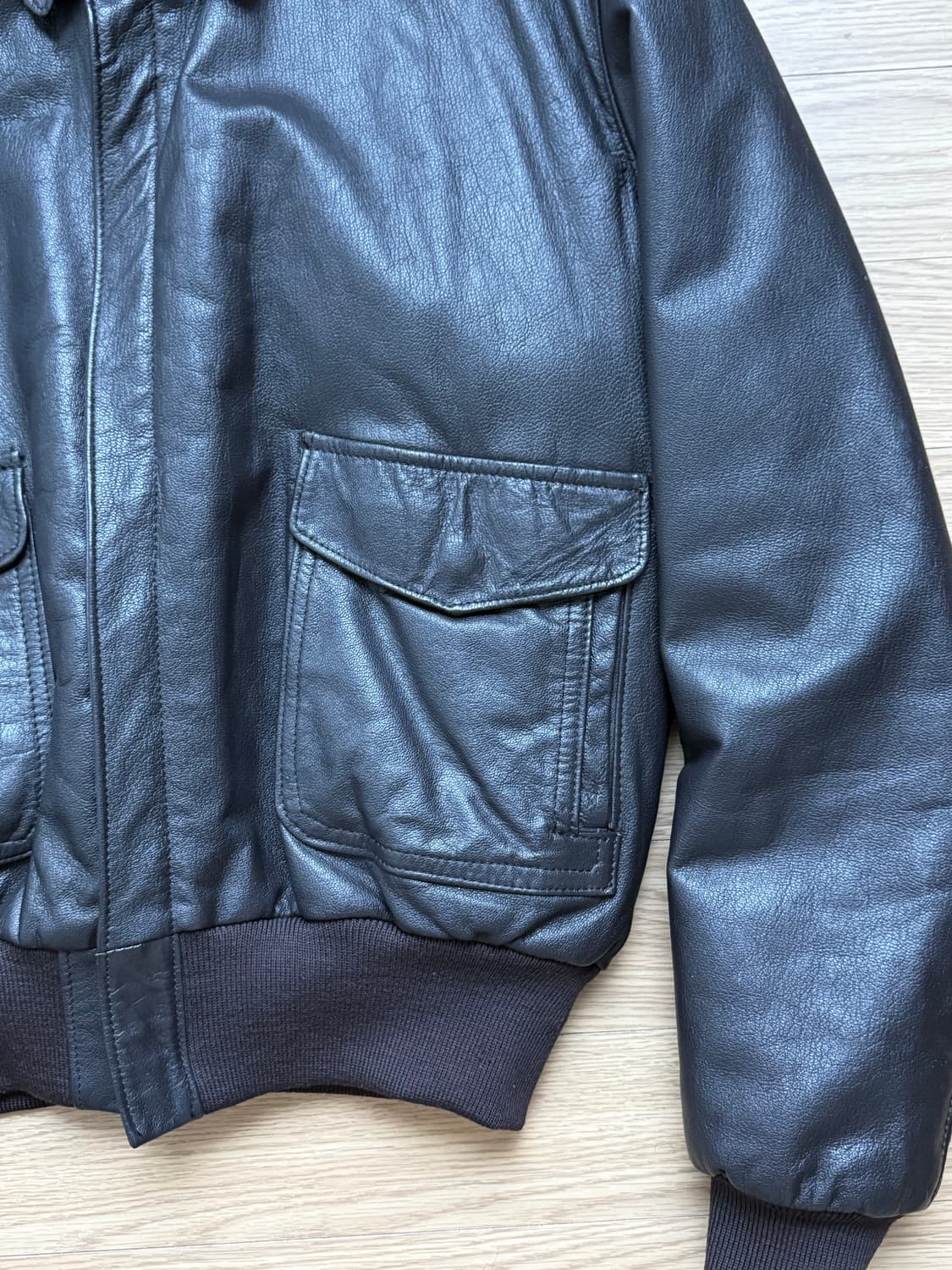 80s 빈티지 lIbean 엘엘빈  a-2a2 고트스킨 플라이트 레더자켓 상품이미지3