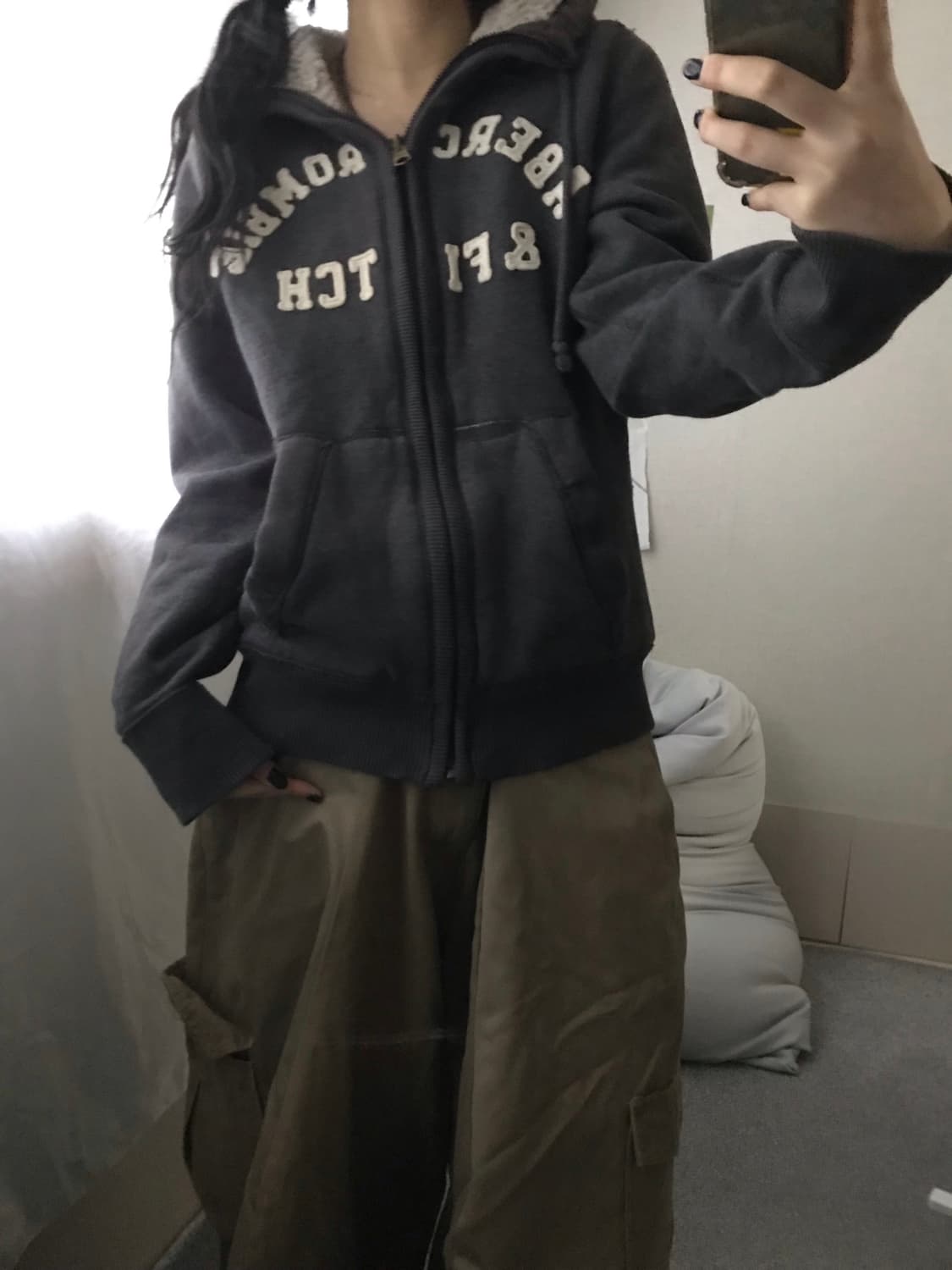 아베크롬비 그레이 퍼후드집업 상품이미지1