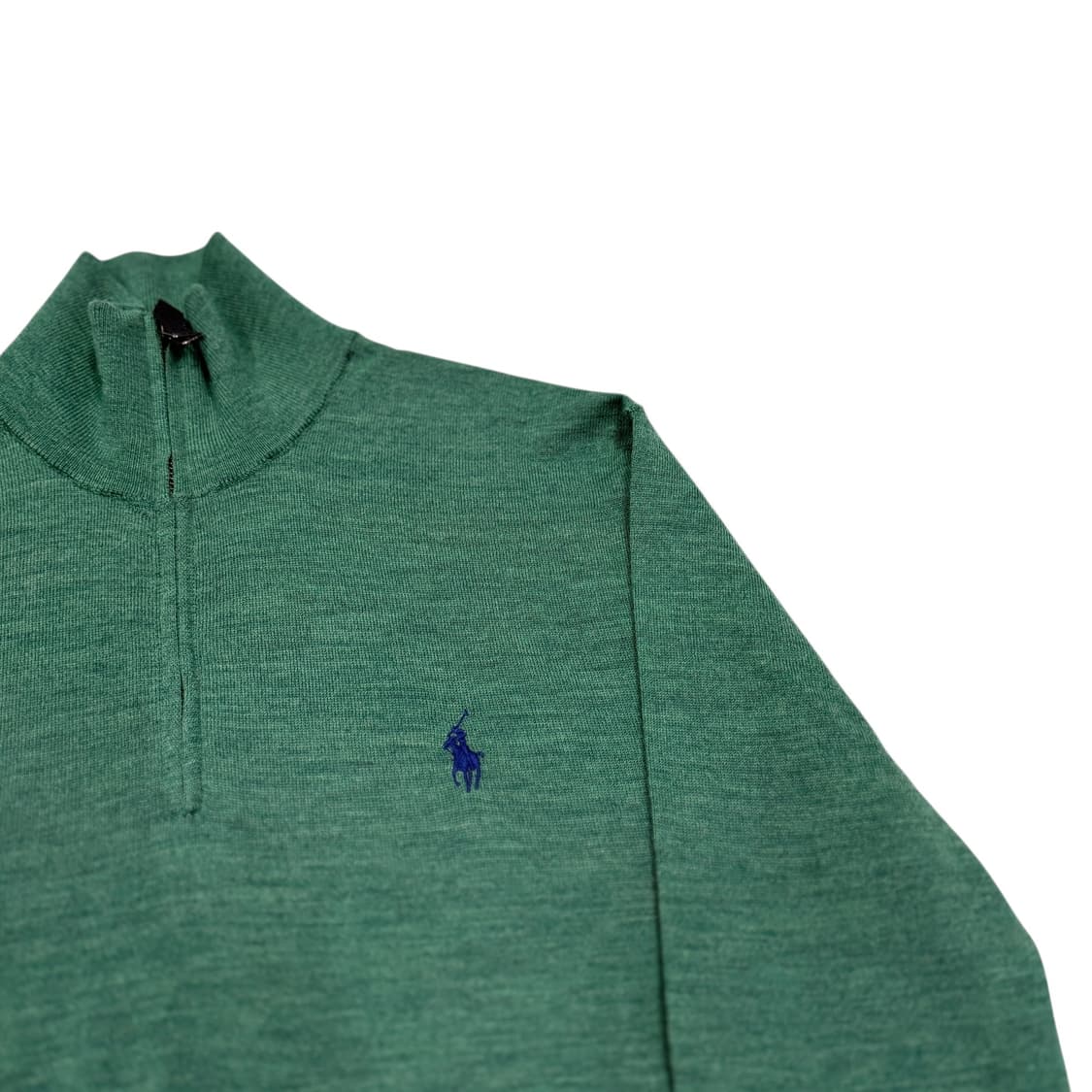 폴로 랄프로렌 메리노울 니트 하프 반집업 그린 S 상품이미지2
