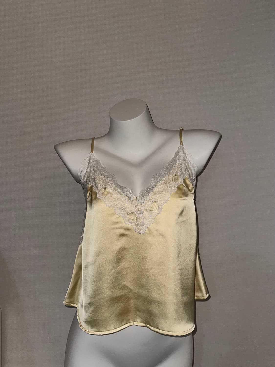 크림레몬 빈티지 레이스 페어리코어 새틴 슬리브리스 상품이미지2
