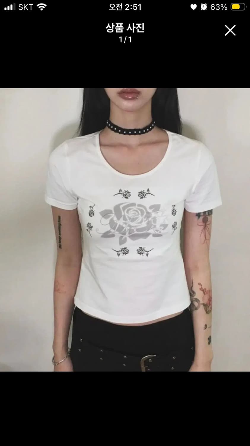 미애 장미티 반팔 빈티지 티셔츠 y2k 빈티지 상품이미지1