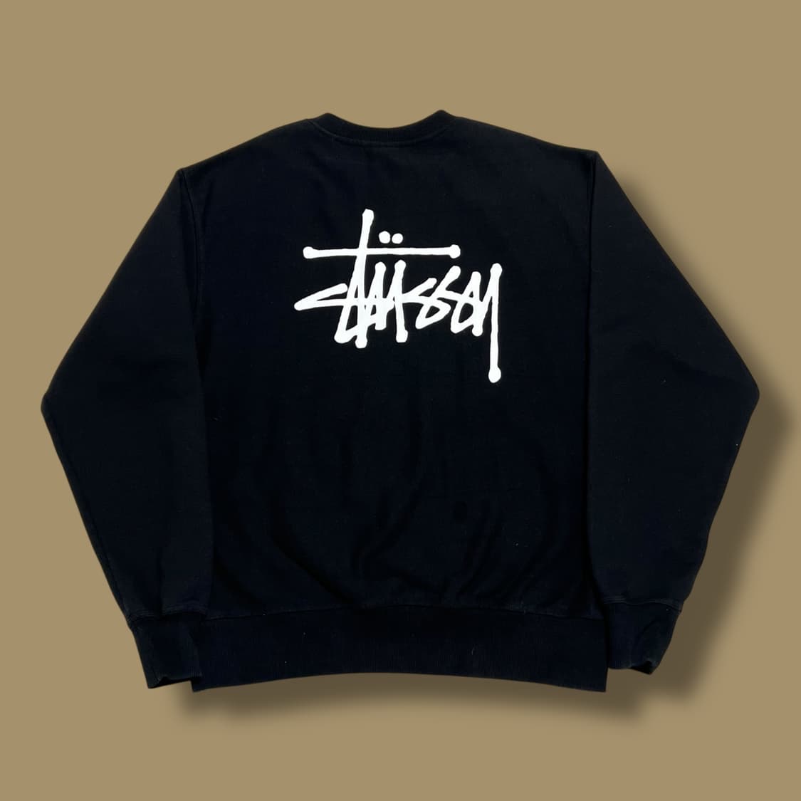 Stussy 스탁 빅로고 블랙 기모 맨투맨 상품이미지1