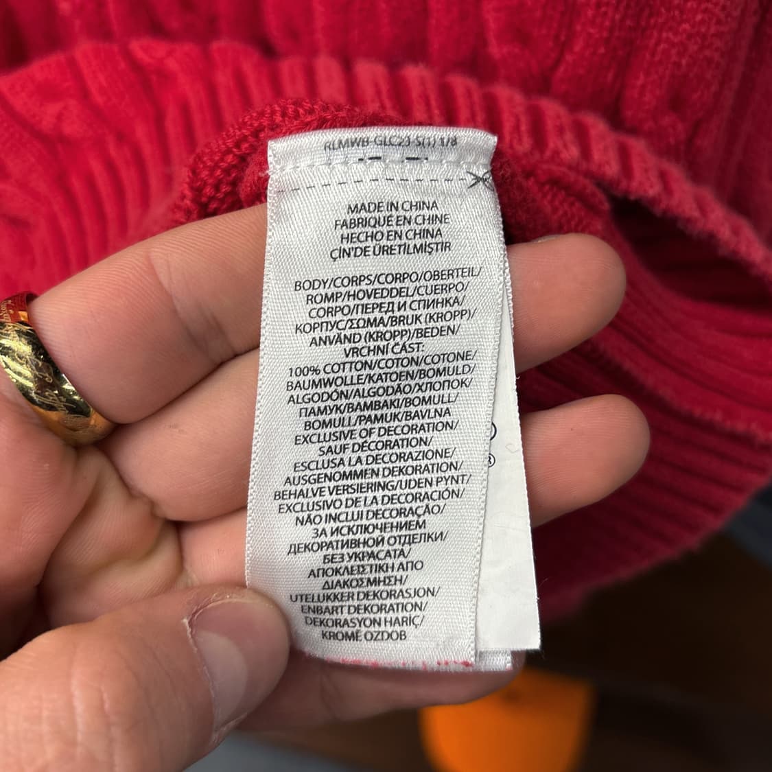 신형라벨 폴로 랄프로렌 케이블 코튼니트 스웨터 레드 N1048 상품이미지9