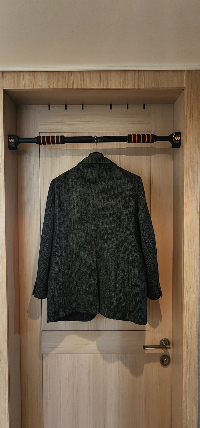 해리스트위드 헤링본 진그레이 모직자켓 L 상품이미지2