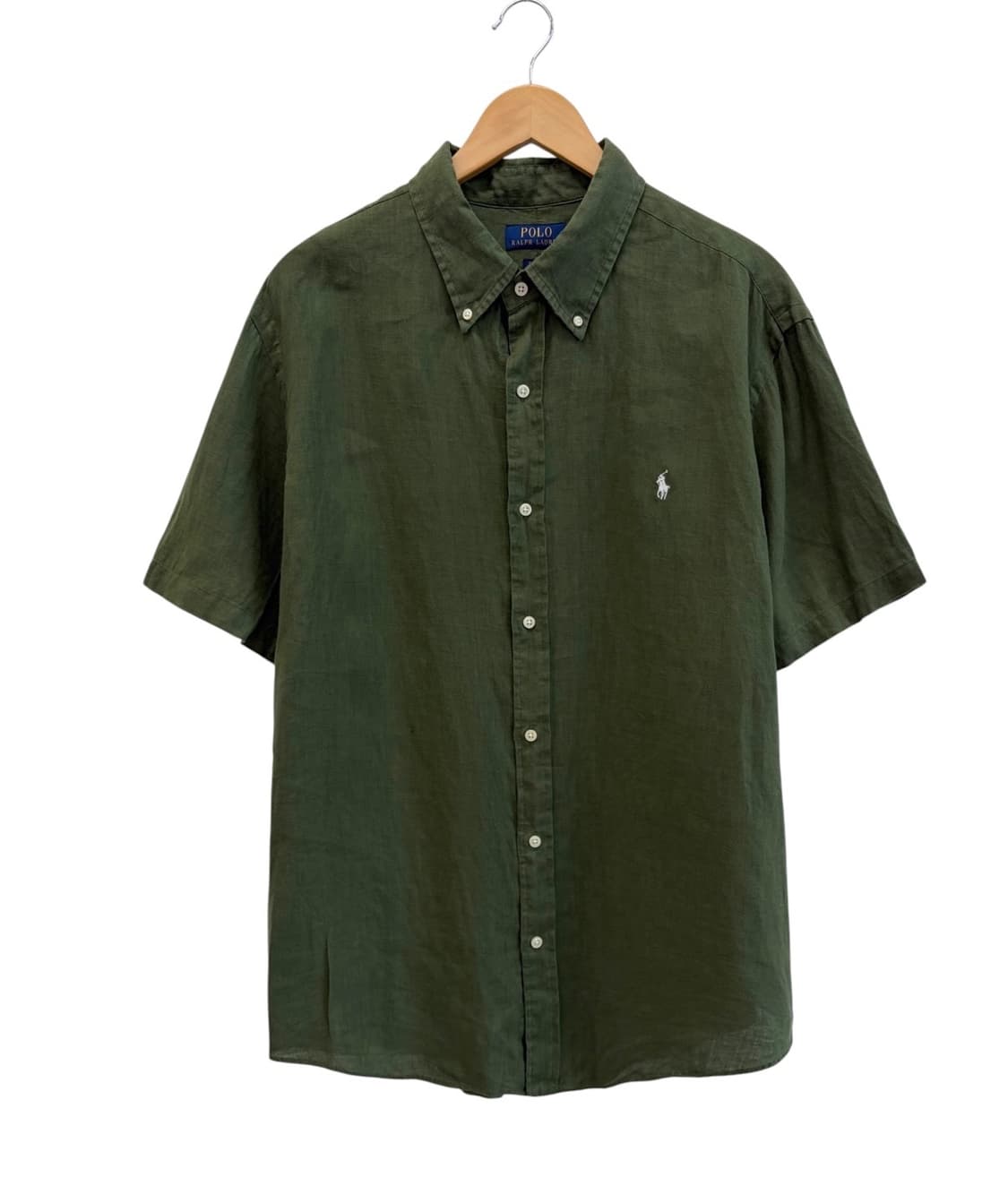 폴로 QR신형 린넨 반팔 셔츠 다크그린 (2XL) 상품이미지1