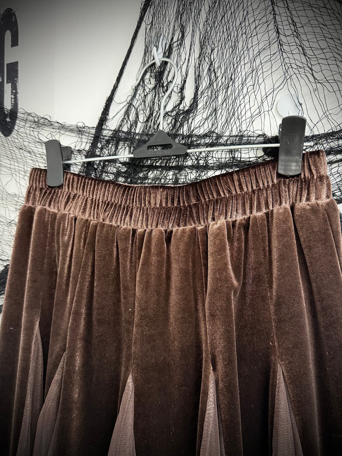 Velvet mesh long skirt 상품이미지3