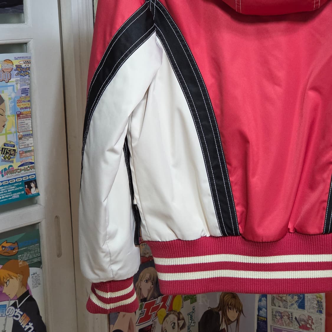 엘레쎄 레이싱 후드 핑크 패딩 점퍼 상품이미지7