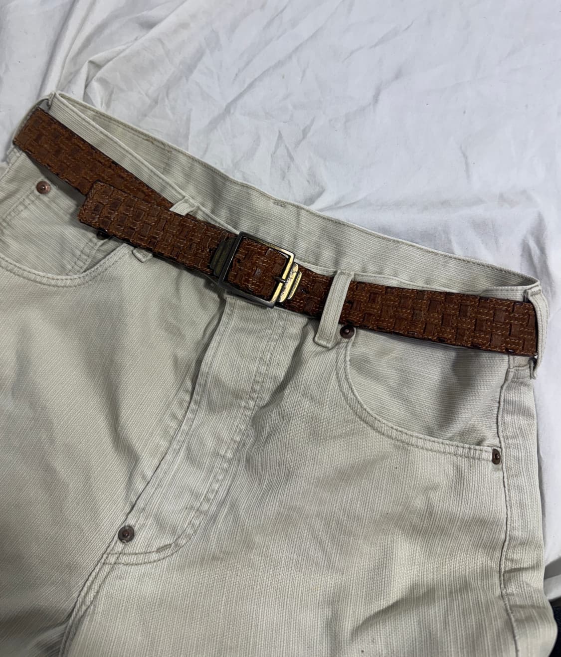 Cesare Paciotti 엠보 스티치 레더 벨트 상품이미지1