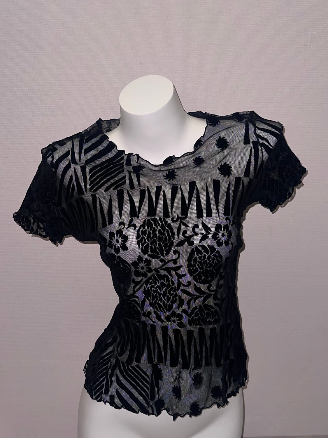 빈티지 오리엔탈 로즈 메쉬 패턴 탑 상품이미지6