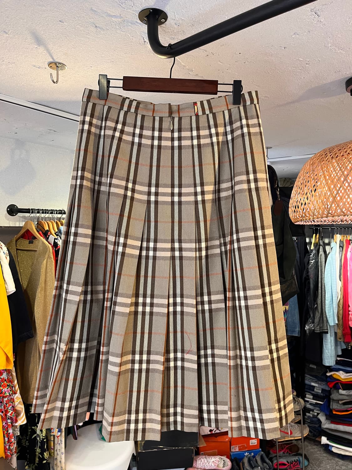 버버리 체크 플리츠 스커트 (영국제) 상품이미지3