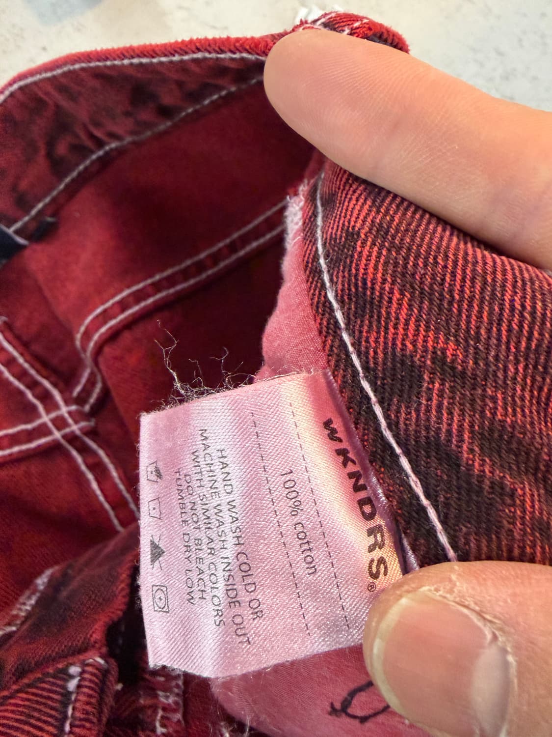 WKNDRS 레드 데님 팬츠 L 상품이미지6