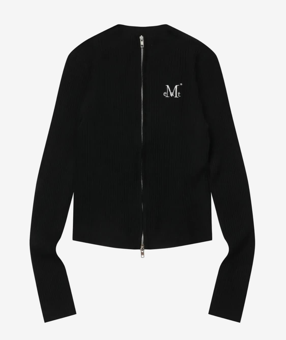 무센트 오키드 골지 크롭 니트 집업 블랙 (정가 4.5만원) 상품이미지2