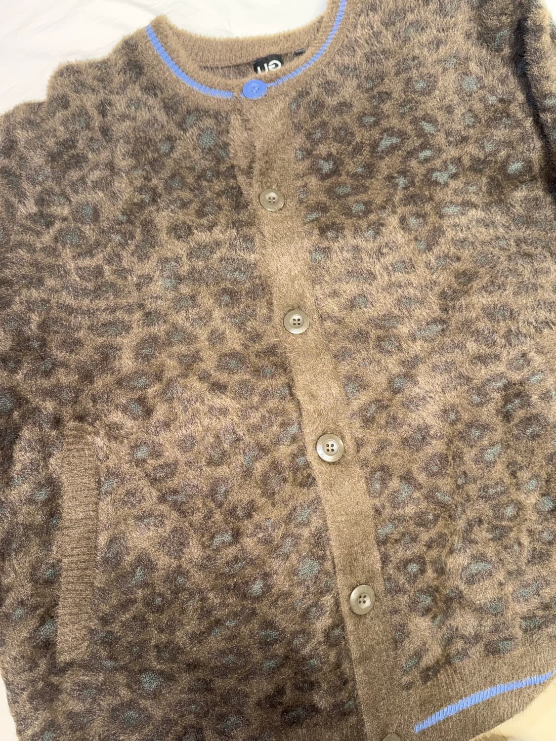 지유 언더커버 GU X UNDERCOVER 샤기 크루넥 가디건 XL 상품이미지2