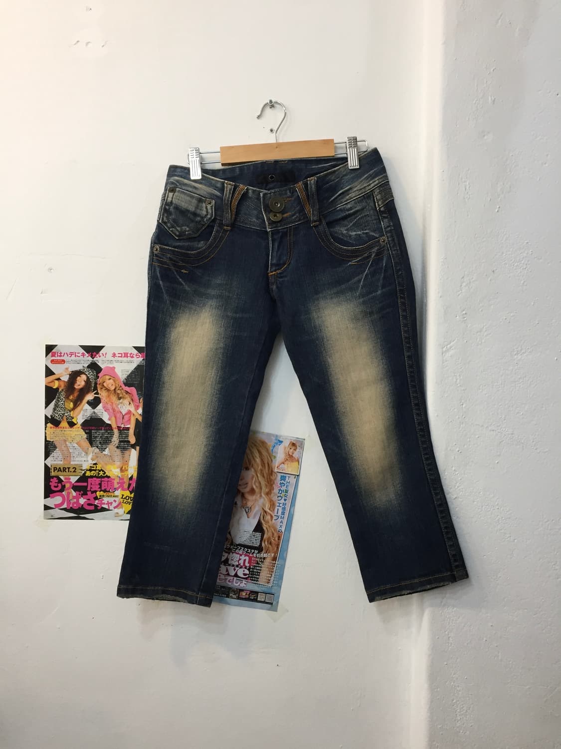 빈티지 7부 워싱 데님 팬츠 상품이미지3