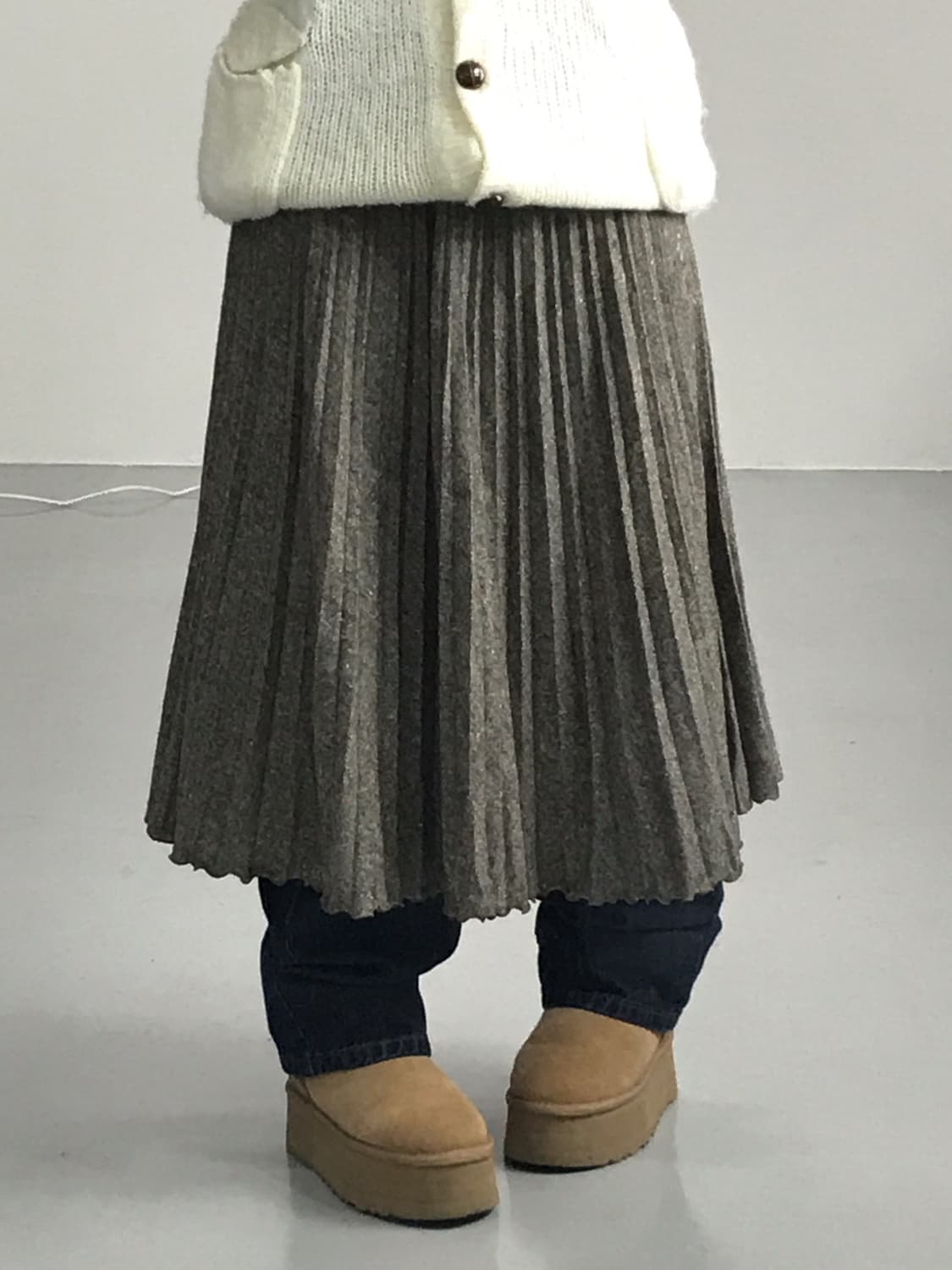Jpn Brown Wool Midi Skirts 상품이미지1