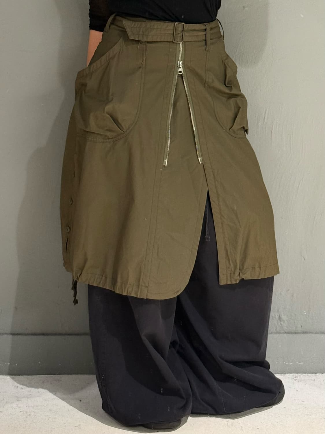 2-way zipper point pocket midi skirt 상품이미지1