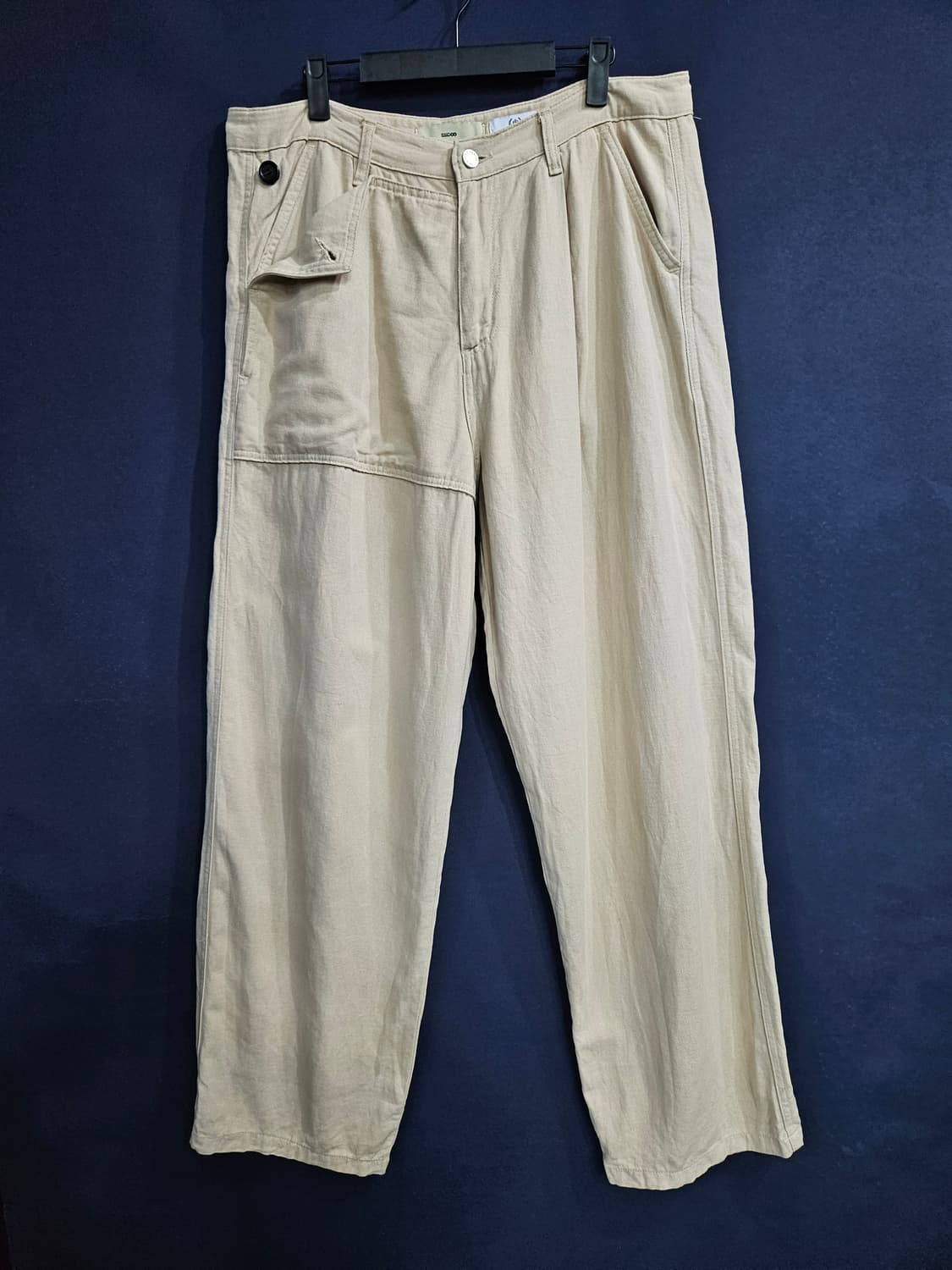 시도 베이지 남성 허리 36 린넨 와이드팬츠  상품이미지1